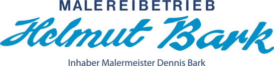 Logo - Malereibetrieb Helmut Bark mit blauer Schrift